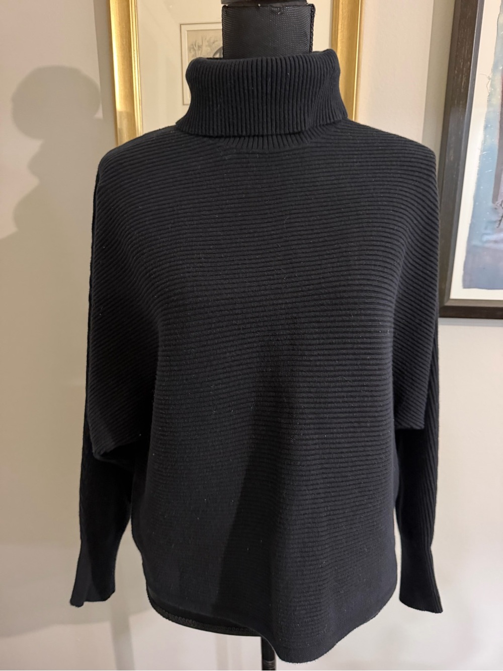 Old Navy Women’s Black Ribbed Turtleneck Sweater L